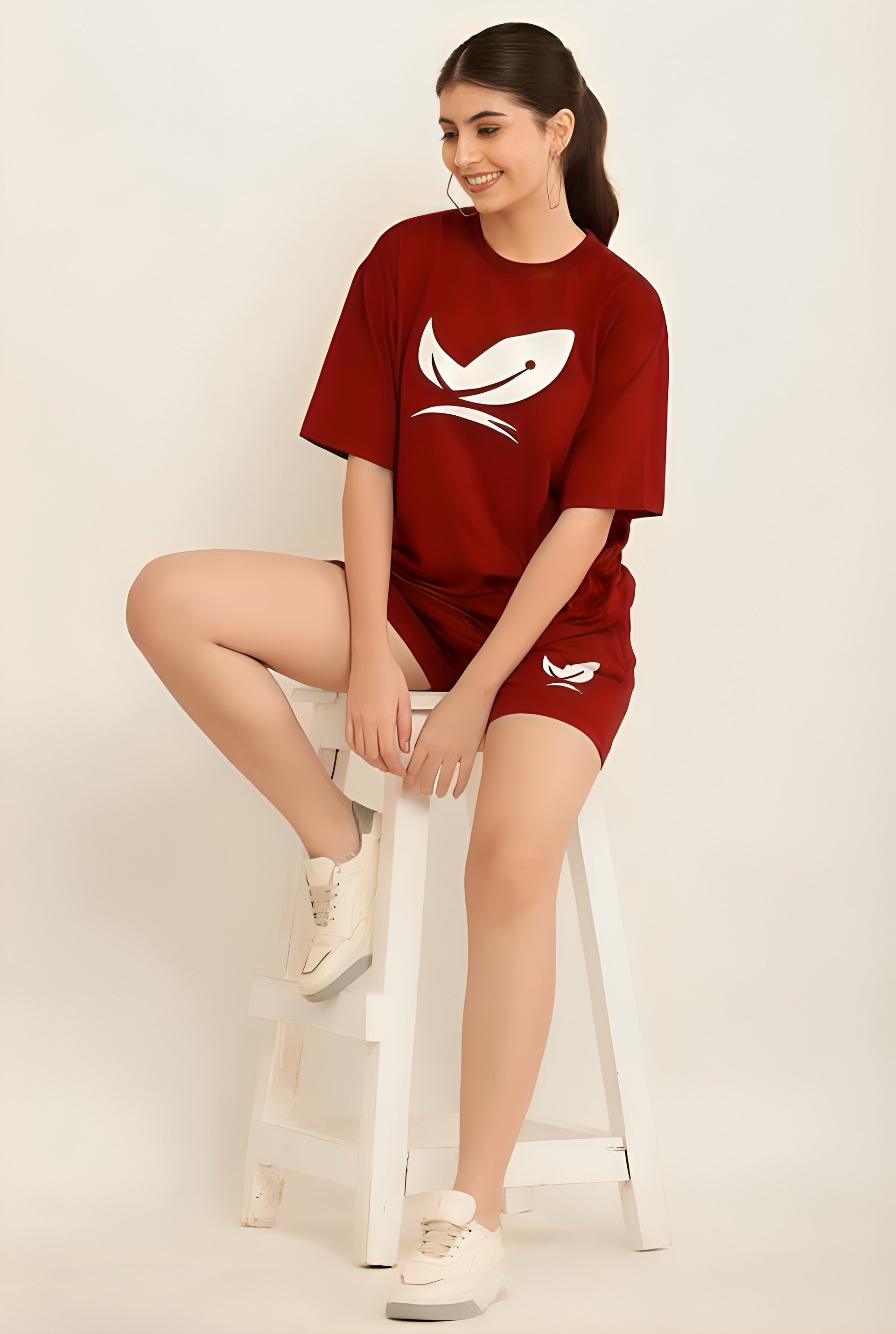Graphic printed pure cotton co-ord